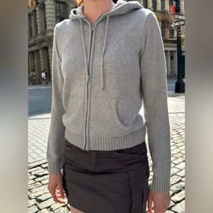 brandy melville alana knit zip up hoodie